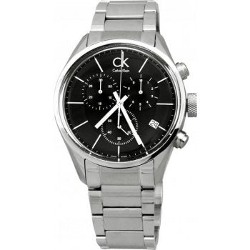 Calvin Klein Masculine Chronograph Black Dial Silver Steel Strap Watch for Men - K2H27104 Buy Now By Calvin Klein