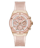 Guess Athena Rose Gold Dial Rose Gold Rubber Strap Watch for Women - GW0409L3 Buy Now By Guess