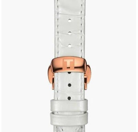 Tissot Chemin Des Tourelles Powermatic 80 Lady Silver Dial White Leather Strap Watch For Women - T099.207.36.118.00 Buy Now By Tissot