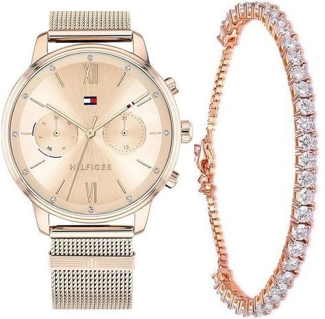 Tommy Hilfiger Blake Quartz Gold Dial Gold Mesh Bracelet Watch for Women - 1782303 Buy Now By Tommy Hilfiger