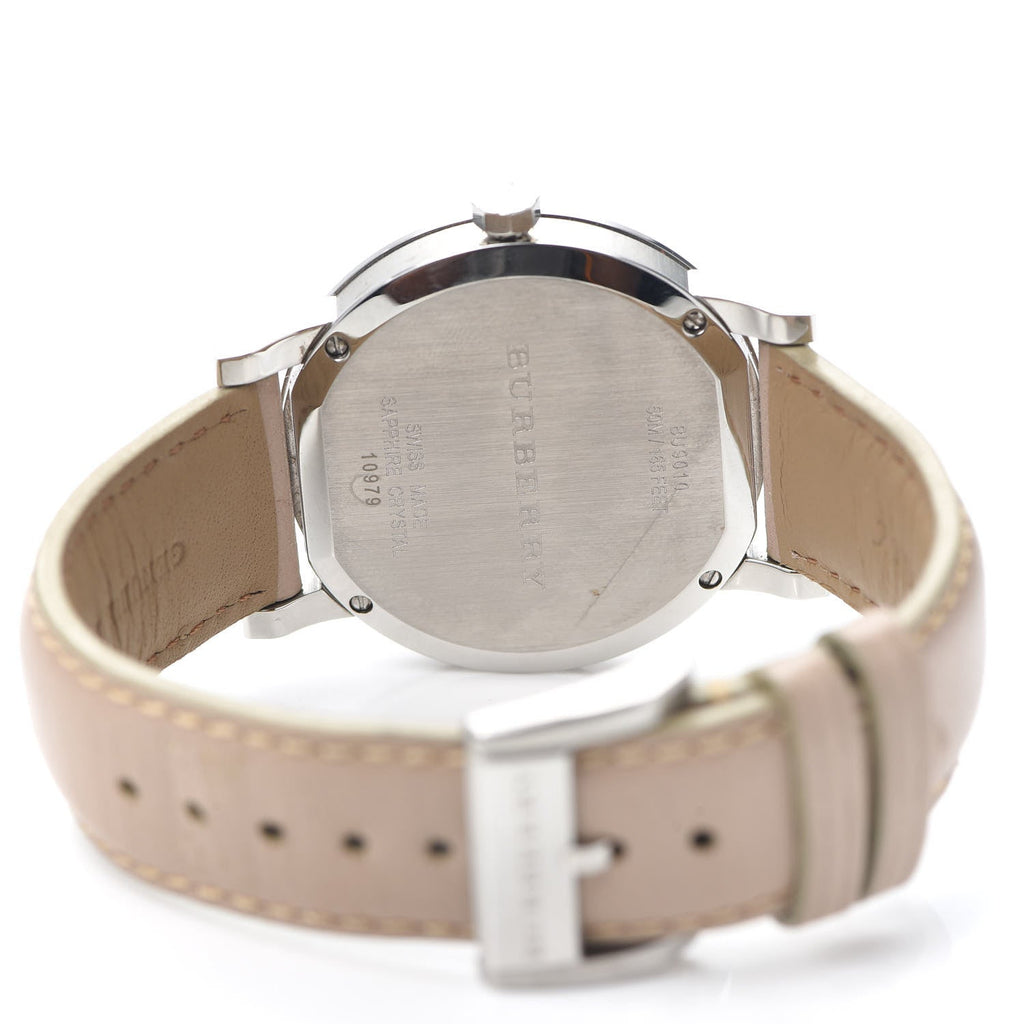 Burberry The City Silver Dial Beige Leather Strap Unisex Watch - BU9010 Buy Now By Burberry