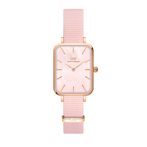 Daniel Wellington Quadro Pressed Mother of Pearl Pink Dial Pink Nylon Strap Watch For Women - DW00100509 Buy Now By Daniel Wellington