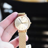 Emporio Armani Kappa Pink Dial Pink Mesh Bracelet Watch For Women - AR11129 Buy Now By Emporio Armani