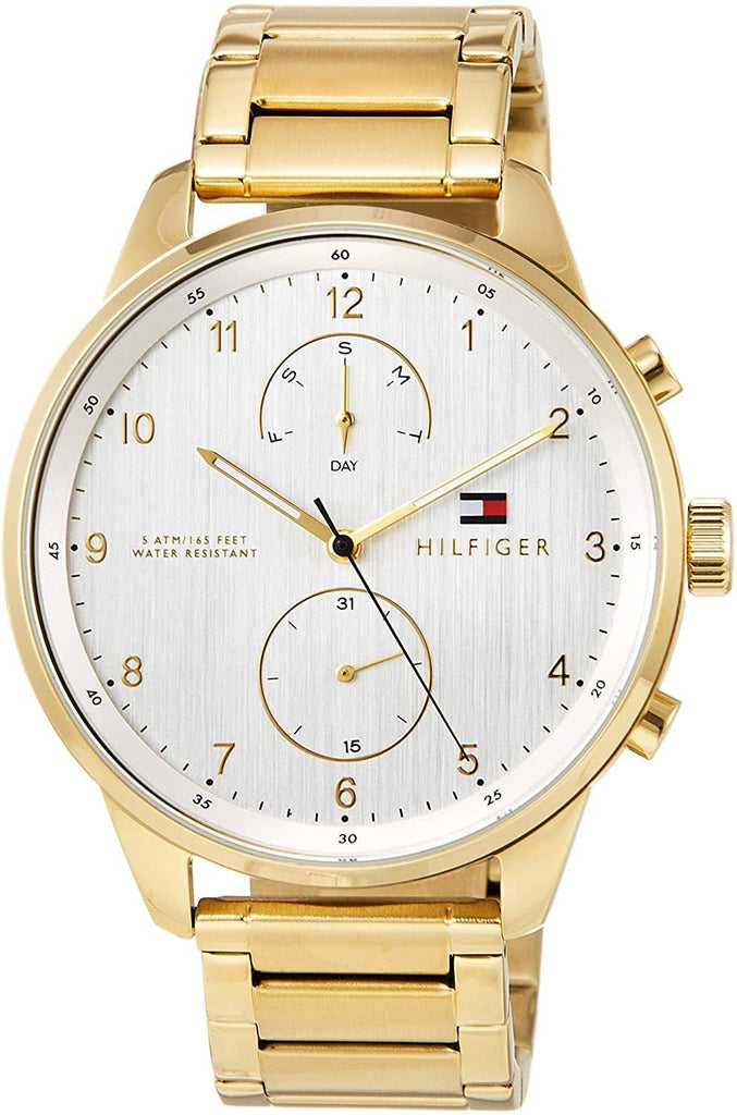 Tommy Hilfiger Chase Quartz White Dial Gold Steel Strap Watch for Men - 1791576 Buy Now By Tommy Hilfiger