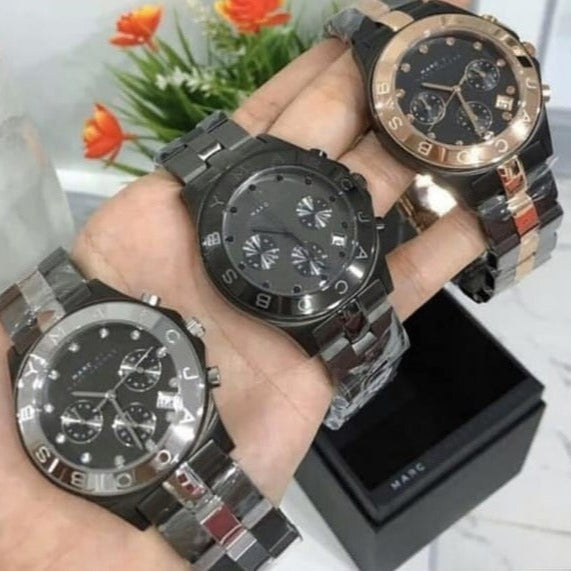 Marc Jacobs Blade Chronograph Black Dial Black Steel Strap Watch for Women - MBM3103 Buy Now By Marc Jacobs