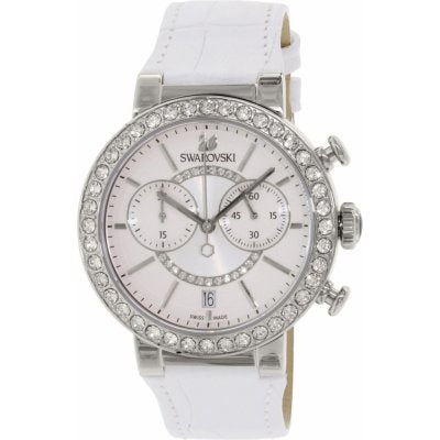 Swarovski Citra Sphere Chronograph White Dial White Leather Strap Watch for Women - 5027127 Buy Now By Swarovski