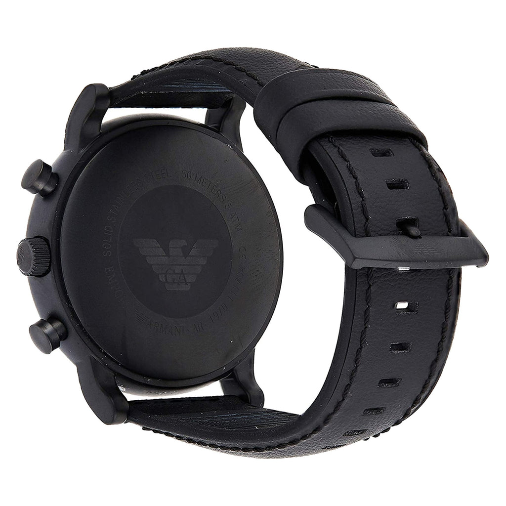Emporio Armani Luigi Chronohraph Black Dial Black Leather Strap Watch For Men - AR1970 Buy Now By Emporio Armani