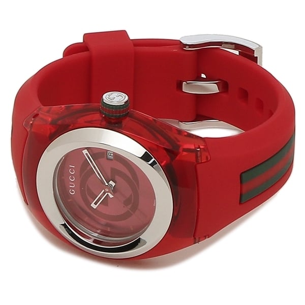 Gucci Sync Quartz Red Dial Red Rubber Strap Watch For Women - YA137303 Buy Now By Gucci