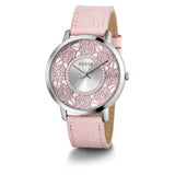 Guess Dahlia Analog Silver Dial Pink Leather Strap Watch for Women - GW0529L1 Buy Now By Guess