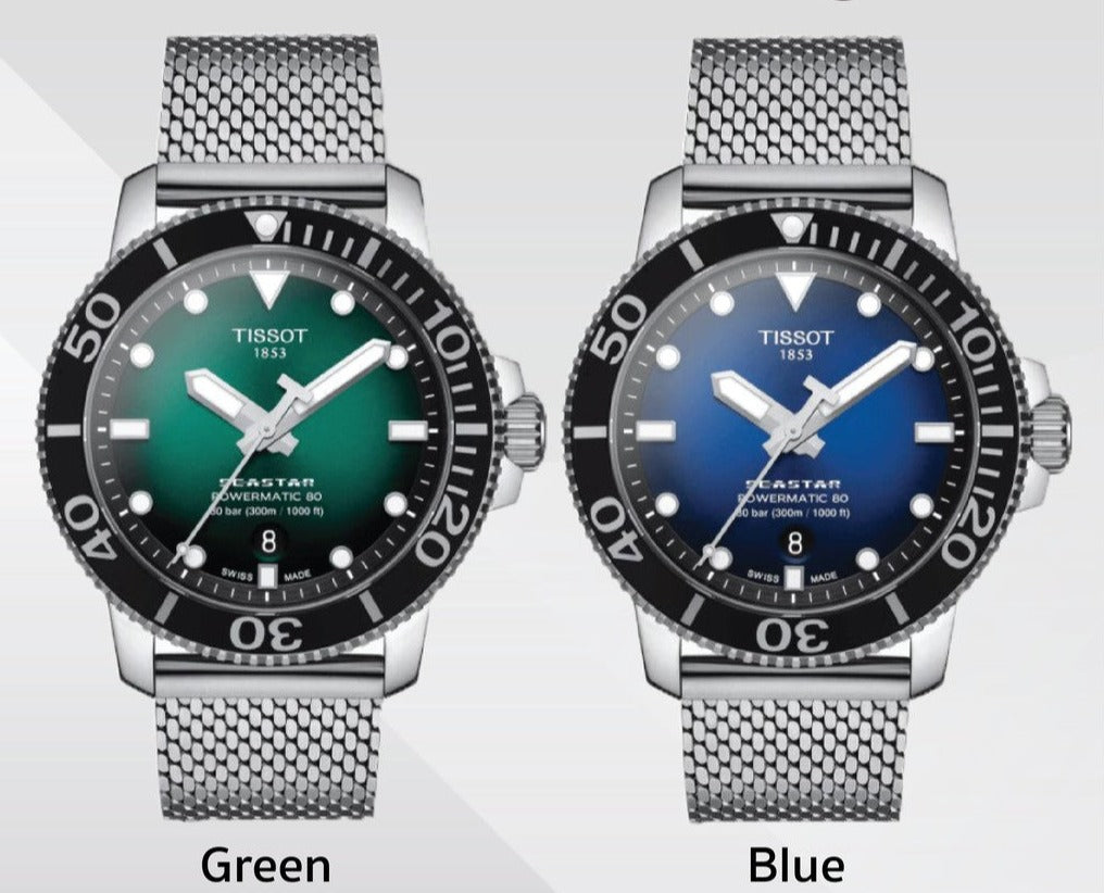 Tissot Seastar 1000 Powermatic 80 Blue Dial SIlver Mesh Bracelet Watch For Men - T120.407.11.041.02 Buy Now By Tissot