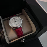 IWC Portofino Automatic Diamonds Silver Dial Red Leather Strap Watch for Women - IW357408 Buy Now By IWC