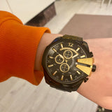 Diesel Mega Chief Chronograph Black Dial Black Steel Strap Watch For Men - DZ4338 Buy Now By Diesel