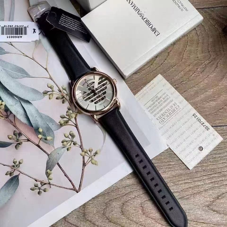 Emporio Armani Meccanico Skeleton Silver Dial Black Leather Strap Watch For Men - AR60031 Buy Now By Emporio Armani