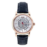 Emporio Armani Meccanico Silver Dial Blue Leather Strap Watch For Men - AR60009 Buy Now By Emporio Armani