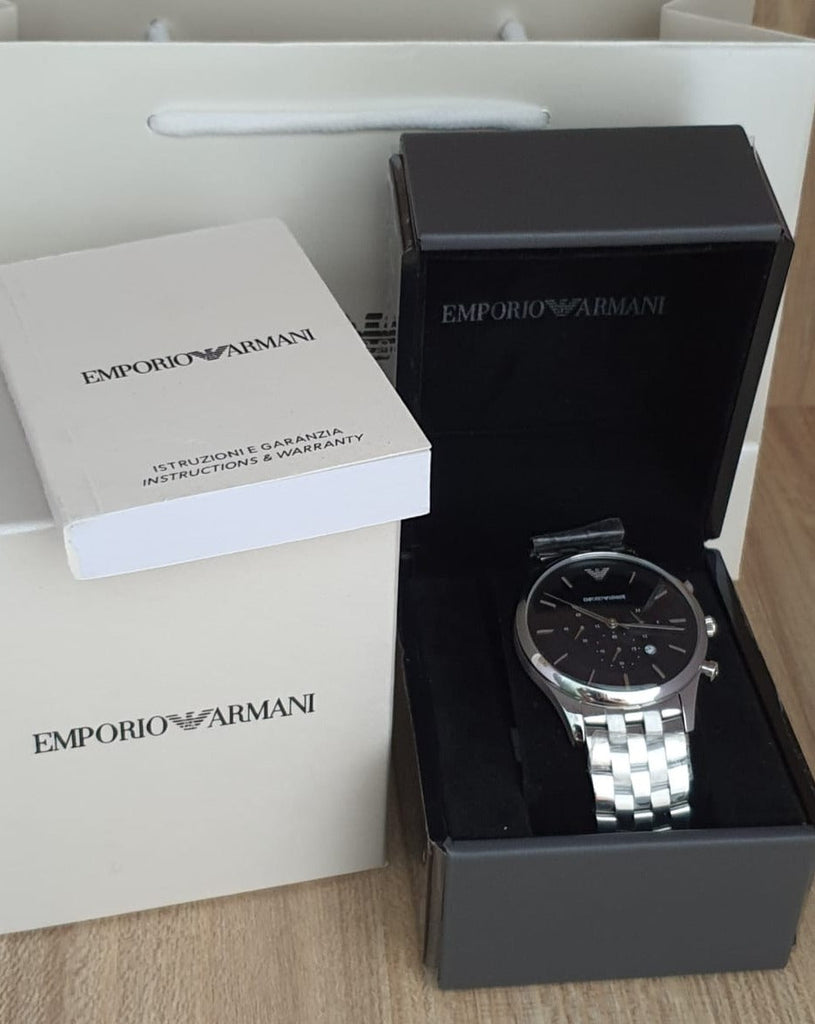 Emporio Armani Chronograph Black Dial Silver Steel Strap Watch For Men - AR11017 Buy Now By Emporio Armani