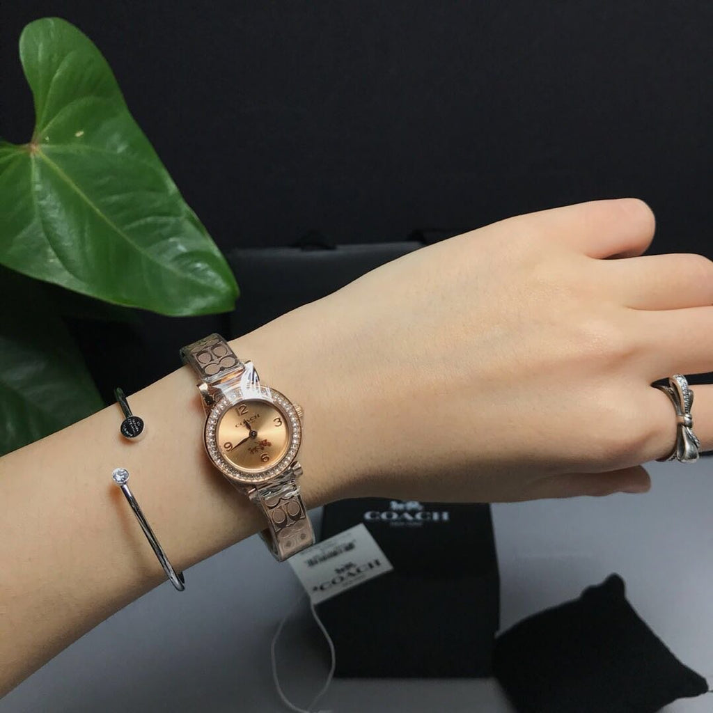 Coach Madison Crystals Rose Gold Dial Rose Gold Steel Strap Watch For Women - 14502203 Buy Now By Coach
