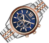 Michael Kors Lexington Blue Dial Two Tone Steel Strap Watch for Men - MK8412 Buy Now By Michael Kors