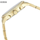 Guess Solar Chronograph Diamonds White Dial Gold Steel Strap Watch for Women - W1069L2 Buy Now By Guess