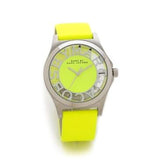 Marc Jacobs Henry Skeleton Neon Yellow Dial Yellow Leather Strap Watch for Women - MBM1242 Buy Now By Marc Jacobs