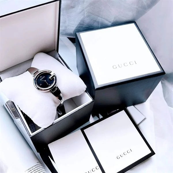 Gucci Guccissima Black Dial Silver Steel Strap Watch For Women - YA134301 Buy Now By Gucci