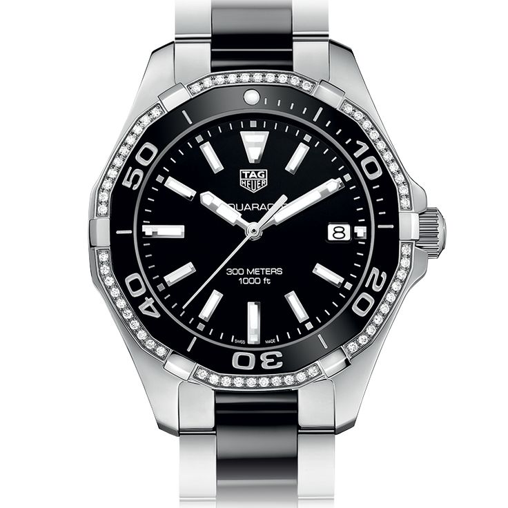 Tag Heuer Aquaracer Quartz Diamonds Black Dial Two Tone Steel Strap Watch for Women - WAY131G.BA0913 Buy Now By Tag Heuer