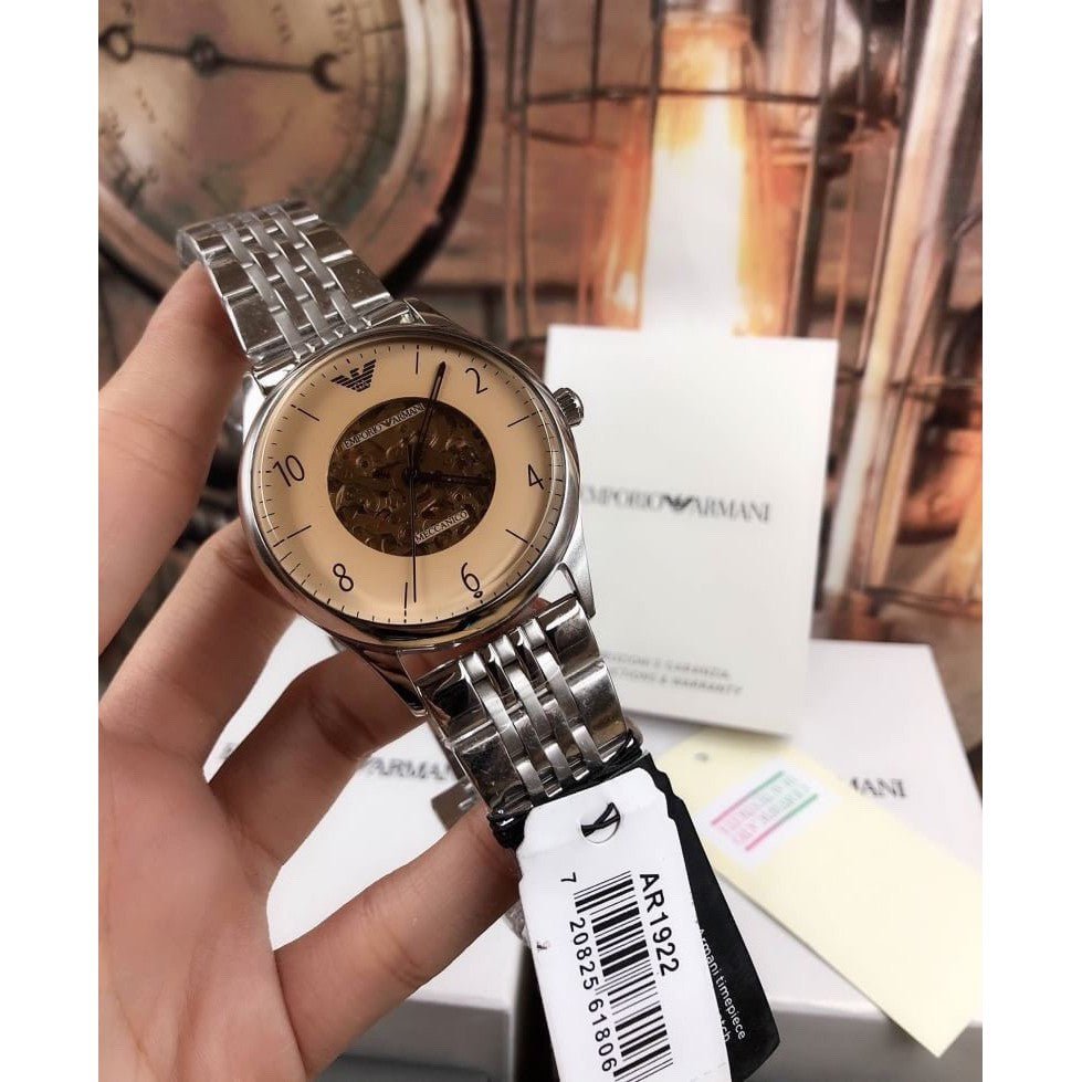 Emporio Armani Meccanico Multicolor Dial Silver Steel Strap Watch For Men - AR1922 Buy Now By Emporio Armani