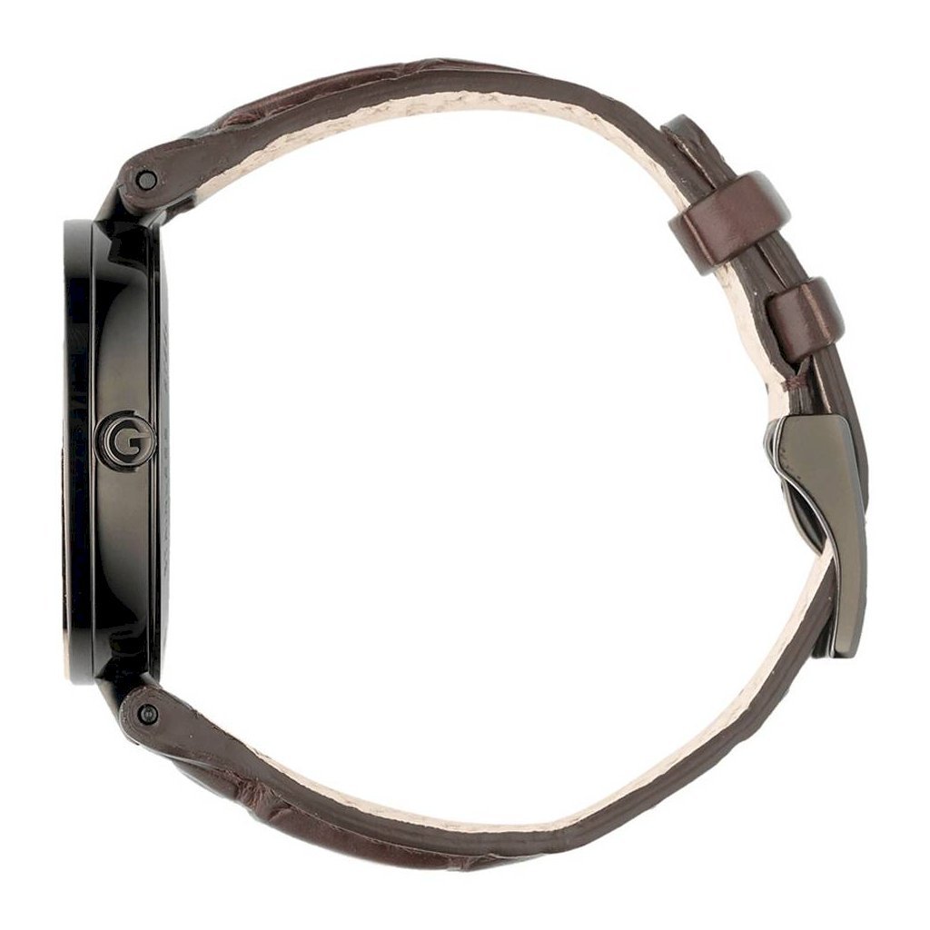 Gucci Interlocking G 18K Gold Black Dial Brown Leather Strap Watch For Women - YA133304 Buy Now By Gucci