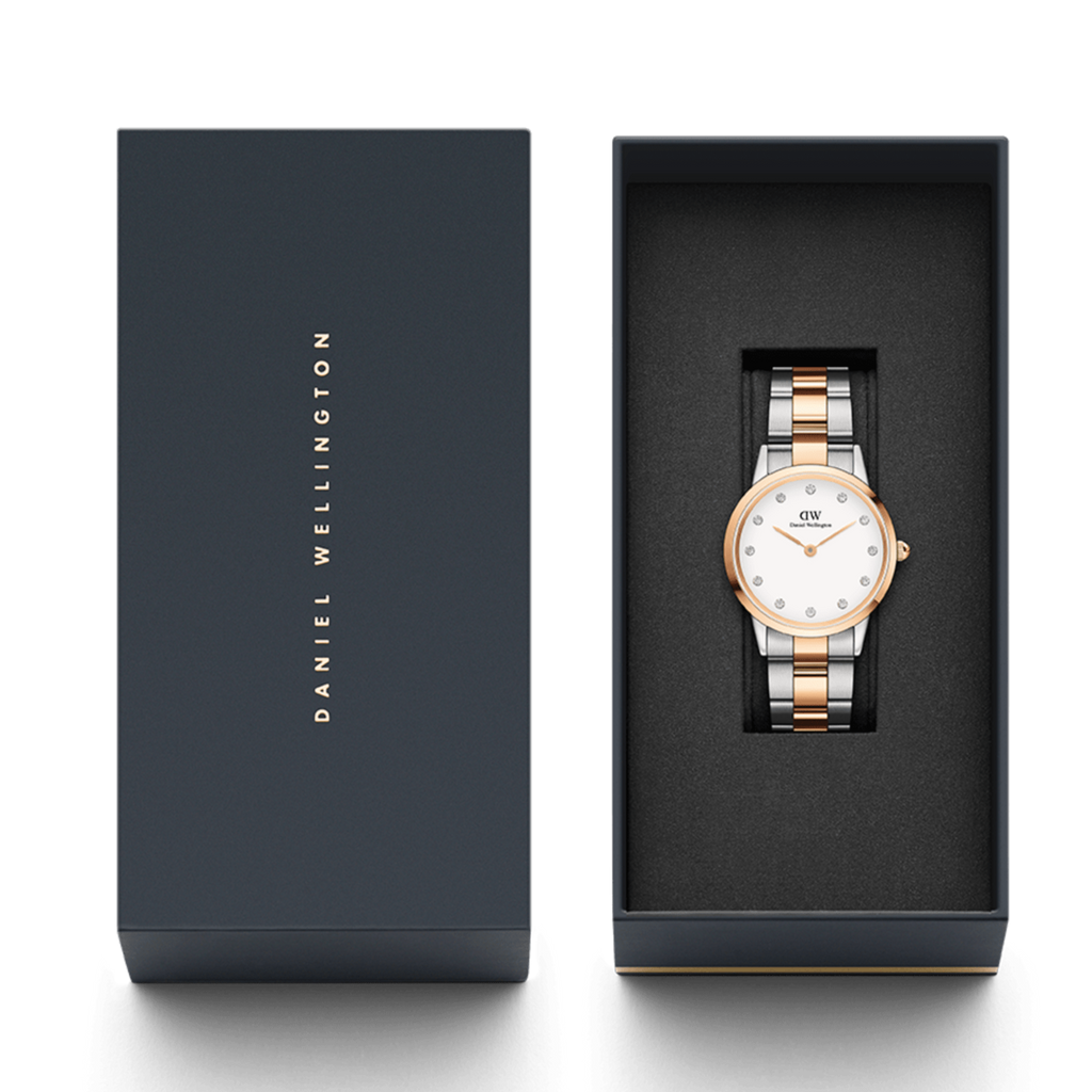 Daniel Wellington Iconic Link White Dial Two Tone Steel Strap Watch For Women - DW00100359 Buy Now By Daniel Wellington
