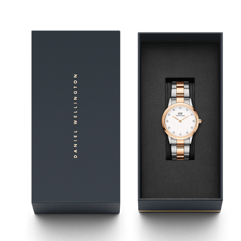 Daniel Wellington Iconic Link White Dial Two Tone Steel Strap Watch For Women - DW00100358 Buy Now By Daniel Wellington