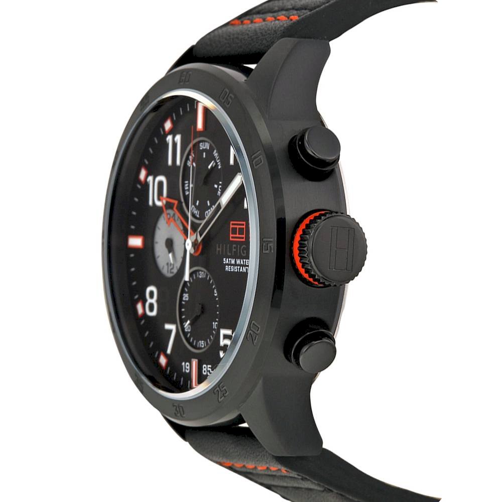 Tommy Hilfiger Trent Multifunction Black Dial Black Leather Strap Watch for Men - 1791136 Buy Now By Tommy Hilfiger