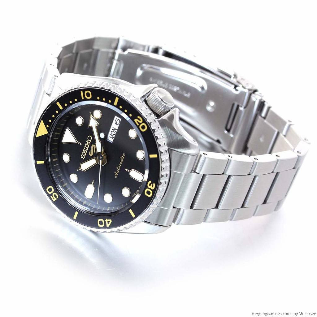 Seiko 5 Sports Automatic Black Dial Silver Steel Strap Watch For Men - SRPD57K1 Buy Now By Seiko
