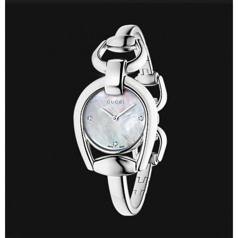 Gucci Horsebit Collection Diamonds Mother of Pearl Dial Silver Steel Strap Watch For Women - YA139506 Buy Now By Gucci
