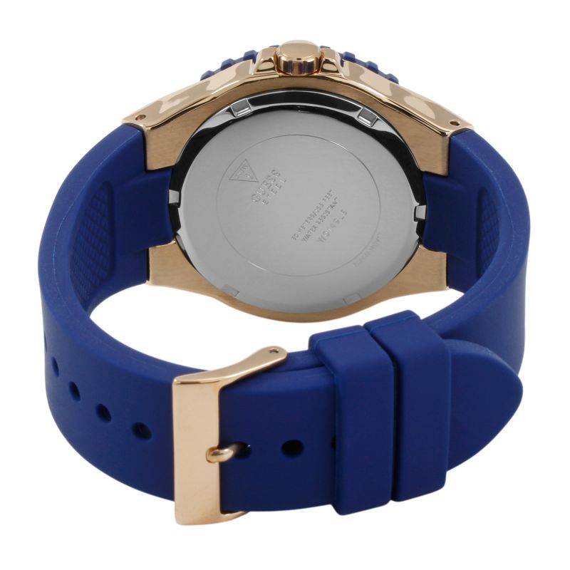 Guess Overdrive White Dial Blue Rubber Strap Watch for Women - W0149L5 Buy Now By Guess