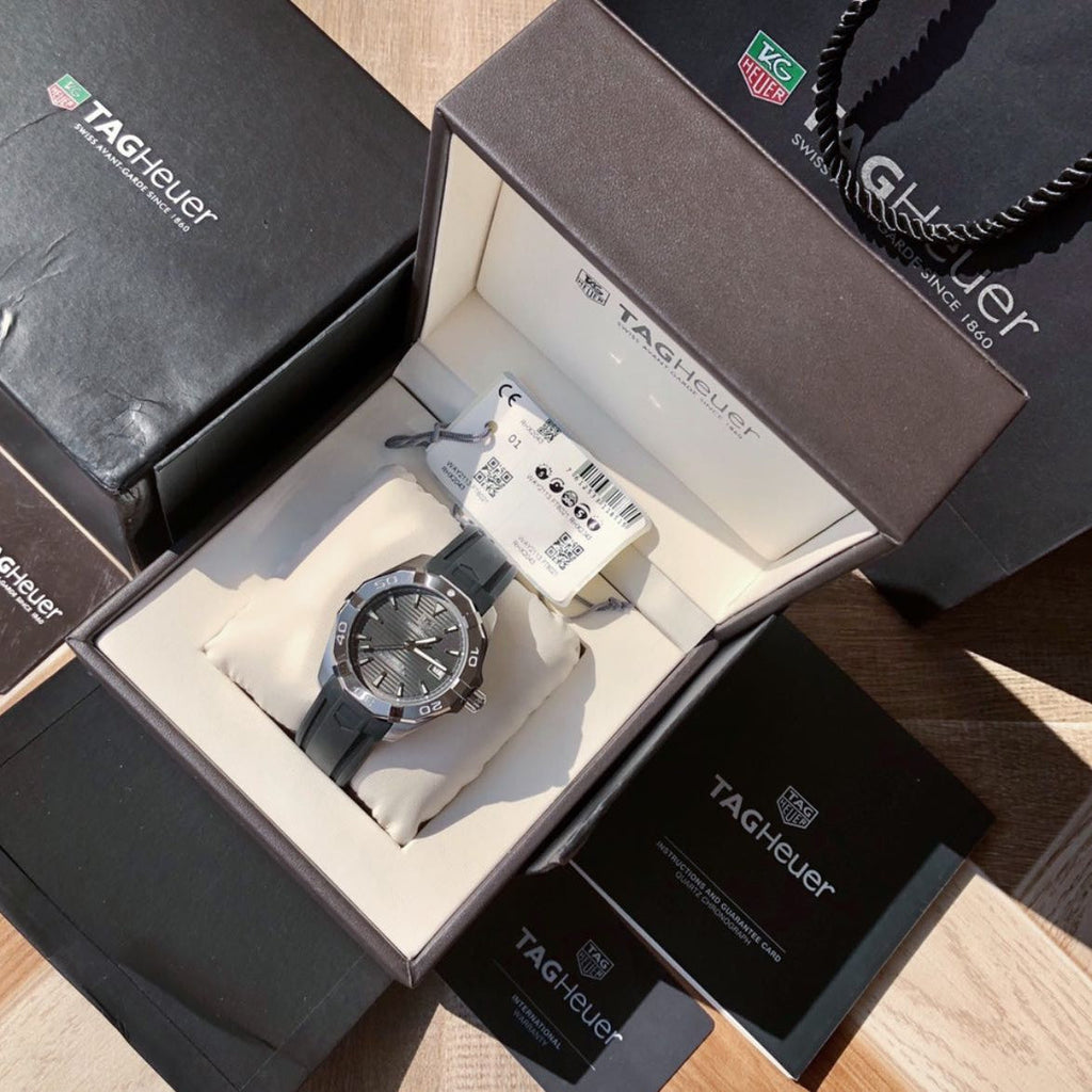 Tag Heuer Aquaracer Caliber 5 Automatic Black Dial Black Rubber Strap Watch for Men - WAY2113.FT8021 Buy Now By Tag Heuer