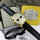 Fossil Grant Chronograph White Dial Black Leather Strap Watch for Men - FS5272 Buy Now By Fossil
