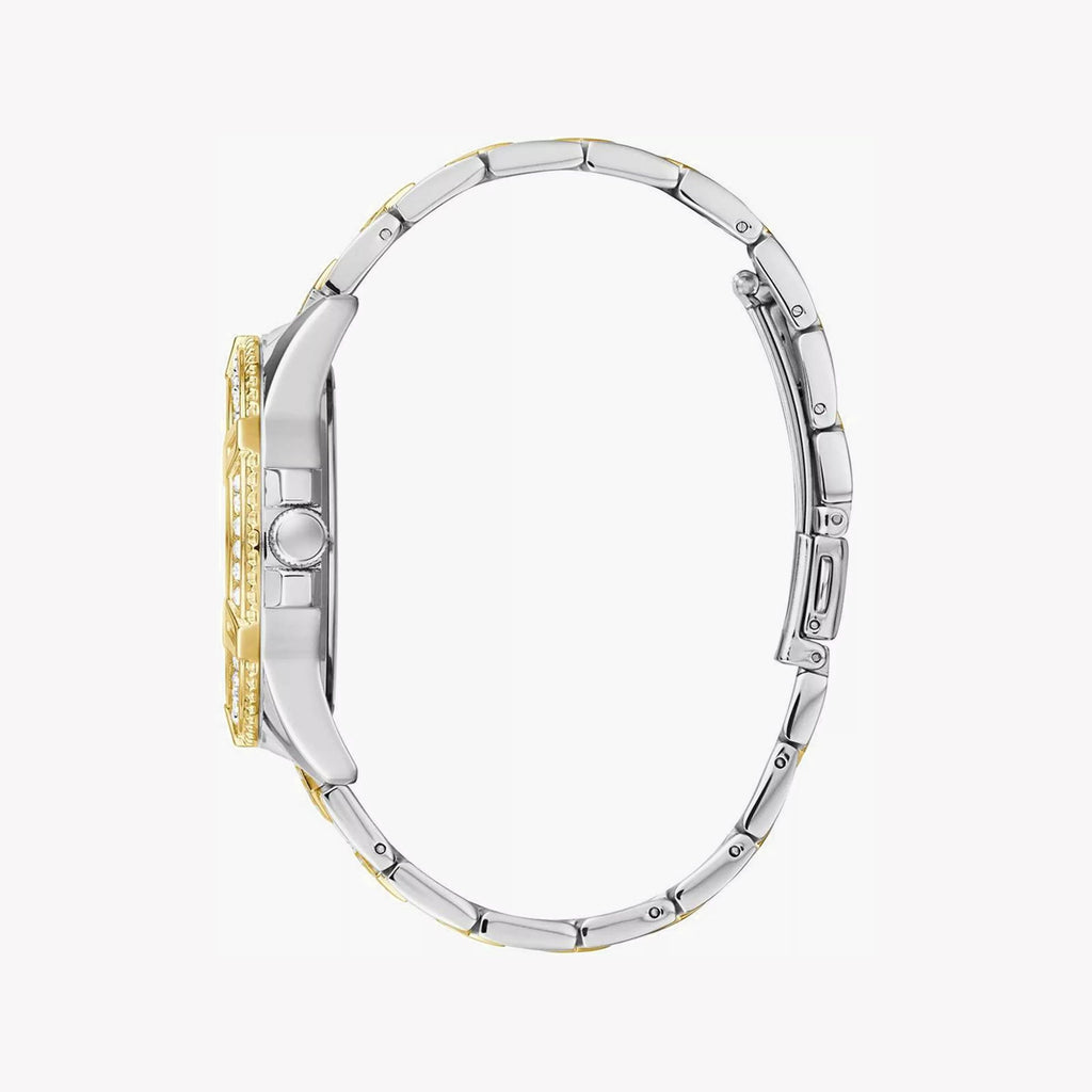 Guess Frontier Chronograph Crystals Silver Dial Two Tone Steel Strap Watch for Men - W0799G4 Buy Now By Guess