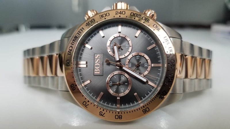 Hugo Boss Ikon Grey Dial Two Tone Steel Strap Watch for Men - 1513339 Buy Now By Hugo Boss