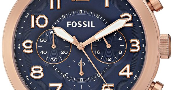 Fossil Pilot 54 Chronograph Blue Dial Brown Leather Strap Watch for Men - FS5204 Buy Now By Fossil