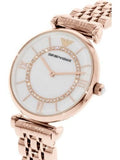 Emporio Armani Gianni T Bar Mother of Pearl Rose Gold Stainless Steel Strap Watch For Women - AR1909 Buy Now By Emporio Armani