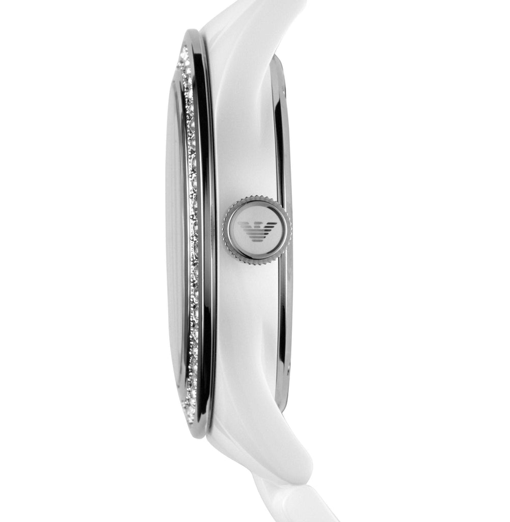 Emporio Armani Ceramica White Mother of Pearl Dial Stainless Steel Strap Watch For Women - AR1426 Buy Now By Emporio Armani