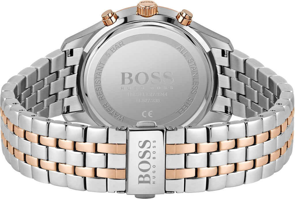 Hugo Boss Associate Chronograph Black Dial Two Tone Steel Strap Watch for Men - 1513840 Buy Now By Hugo Boss