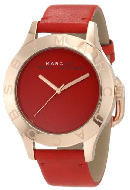 Marc Jacobs Blade Red Dial Red Leather Strap Watch for Women - MBM1204 Buy Now By Marc Jacobs