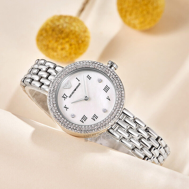 Emporio Armani Rosa Quartz White Dial Silver Steel Strap Watch For Women - AR11354 Buy Now By Emporio Armani