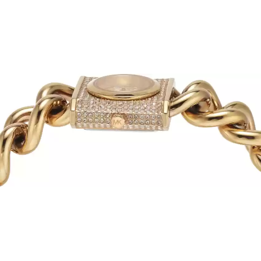 Michael Kors Chain Lock Pave Gold Dial Gold Steel Strap Watch For Women - MK4711 Buy Now By Michael Kors