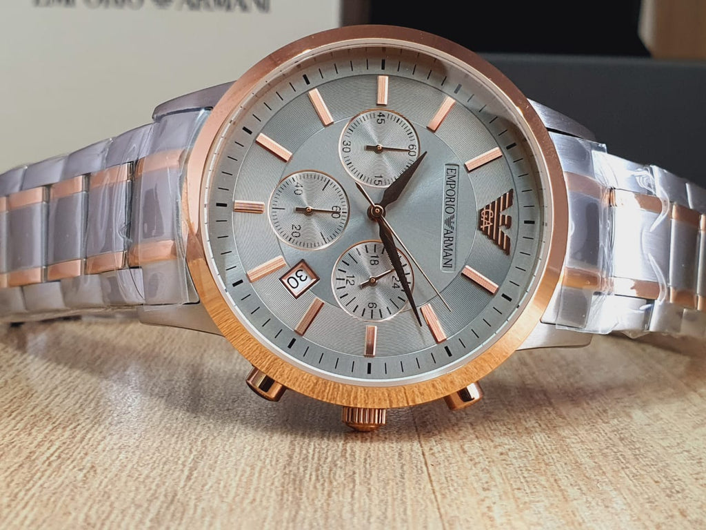 Emporio Armani Renato Gray Dial Gray Steel Strap Watch For Men - AR11077 Buy Now By Emporio Armani