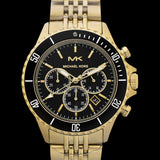 Michael Kors Bayville Chronograph Black Dial Gold Steel Strap Watch For Men - MK8726 Buy Now By Michael Kors