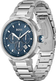 Hugo Boss One Chronograph Blue Dial Silver Steel Strap Watch For Men - 1513999 Buy Now By Hugo Boss