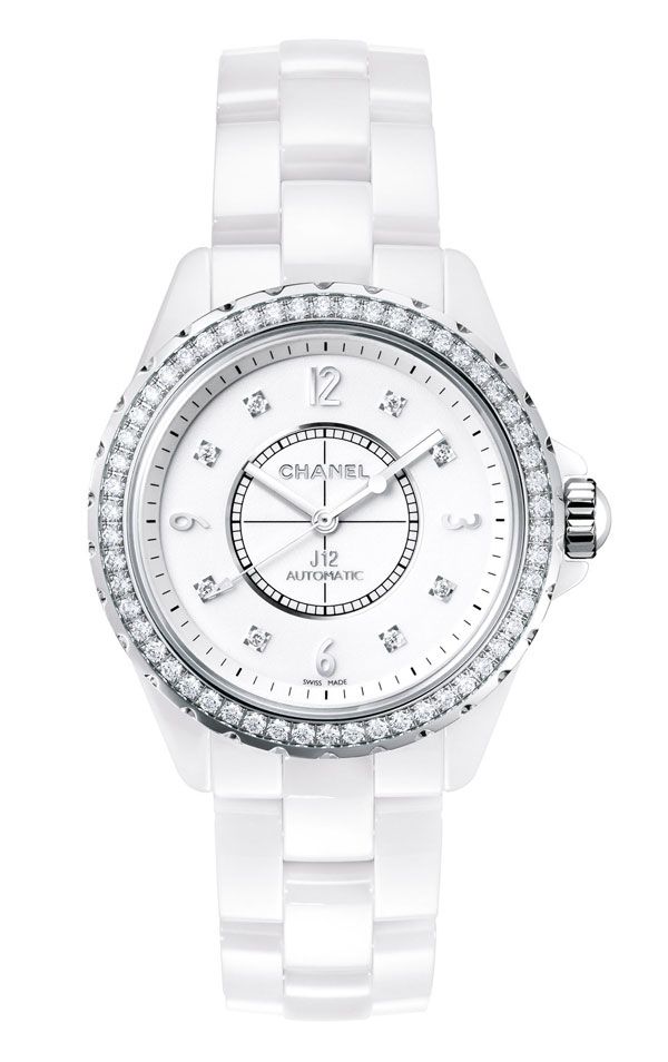 Chanel J12 Diamonds Quartz White Dial White Steel Strap Watch for Women - J12 H2572 Buy Now By Chanel