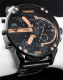 Diesel Big Daddy Chronograph Black Dial Black Steel Strap Watch For Men - DZ7312 Buy Now By Diesel