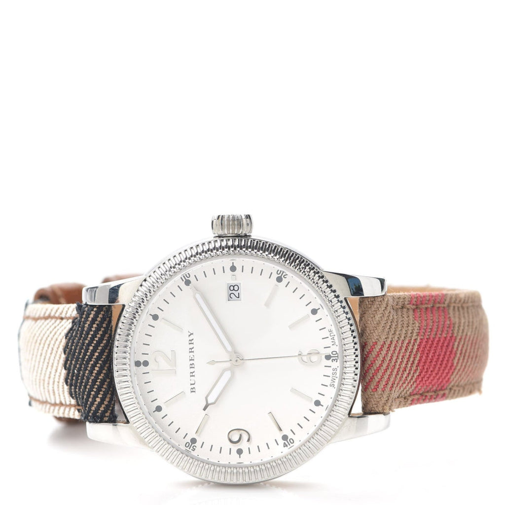 Burberry Utilitarian White Dial Multicolor Leather Strap Watch for Women - BU7824 Buy Now By Burberry